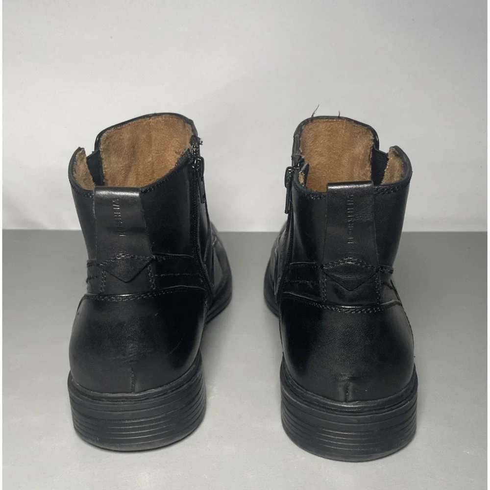 Florsheim Black Leather Side Zip Ankle Boots Mens Size 10.5